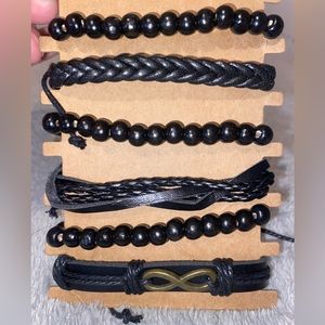 6PCS Vintage Multiple Layers Leather Bracelet Set For Men